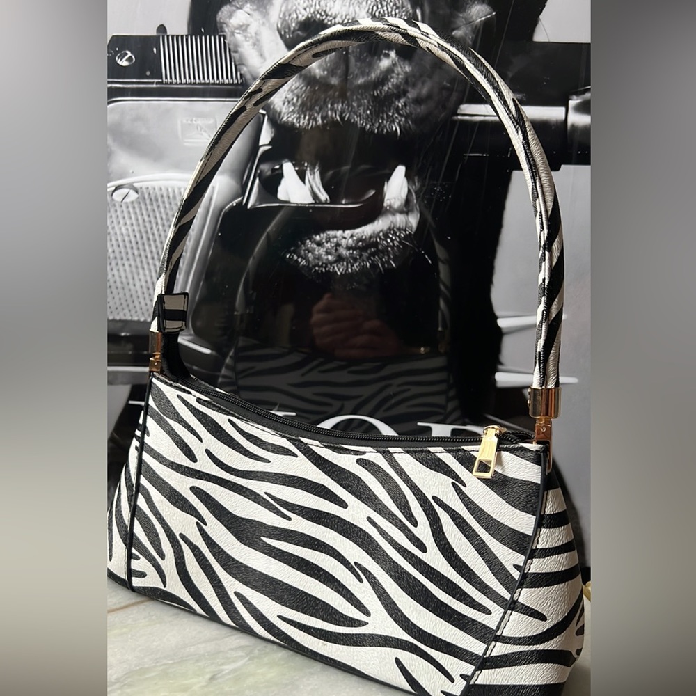 Boutique Zebra Print Shoulder Bag